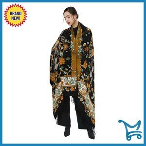 Oversized 100% Merino Wool Pashmina Wrap Travel Shawl Blanket